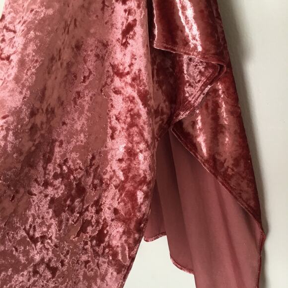 Olivia Rae Pink Crushed Velvet Velour Kimono Wrap Cover Up Sz L - Picture 4 of 6
